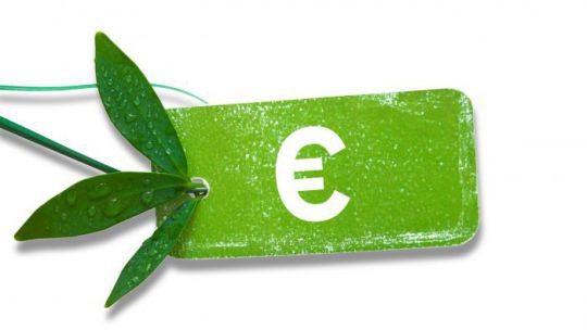 Grünes Label mit Euro