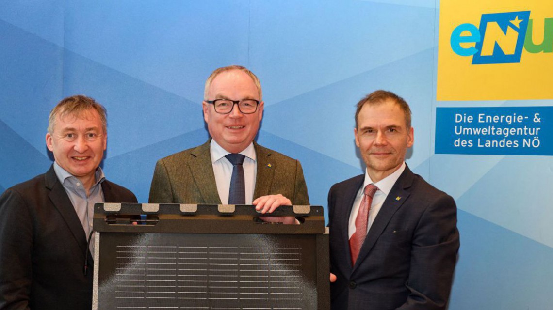 Herbert Greisberger, Stephan Pernkopf und Peter Obricht ziehen positive Bilanz über das Energie-Jahr 2023