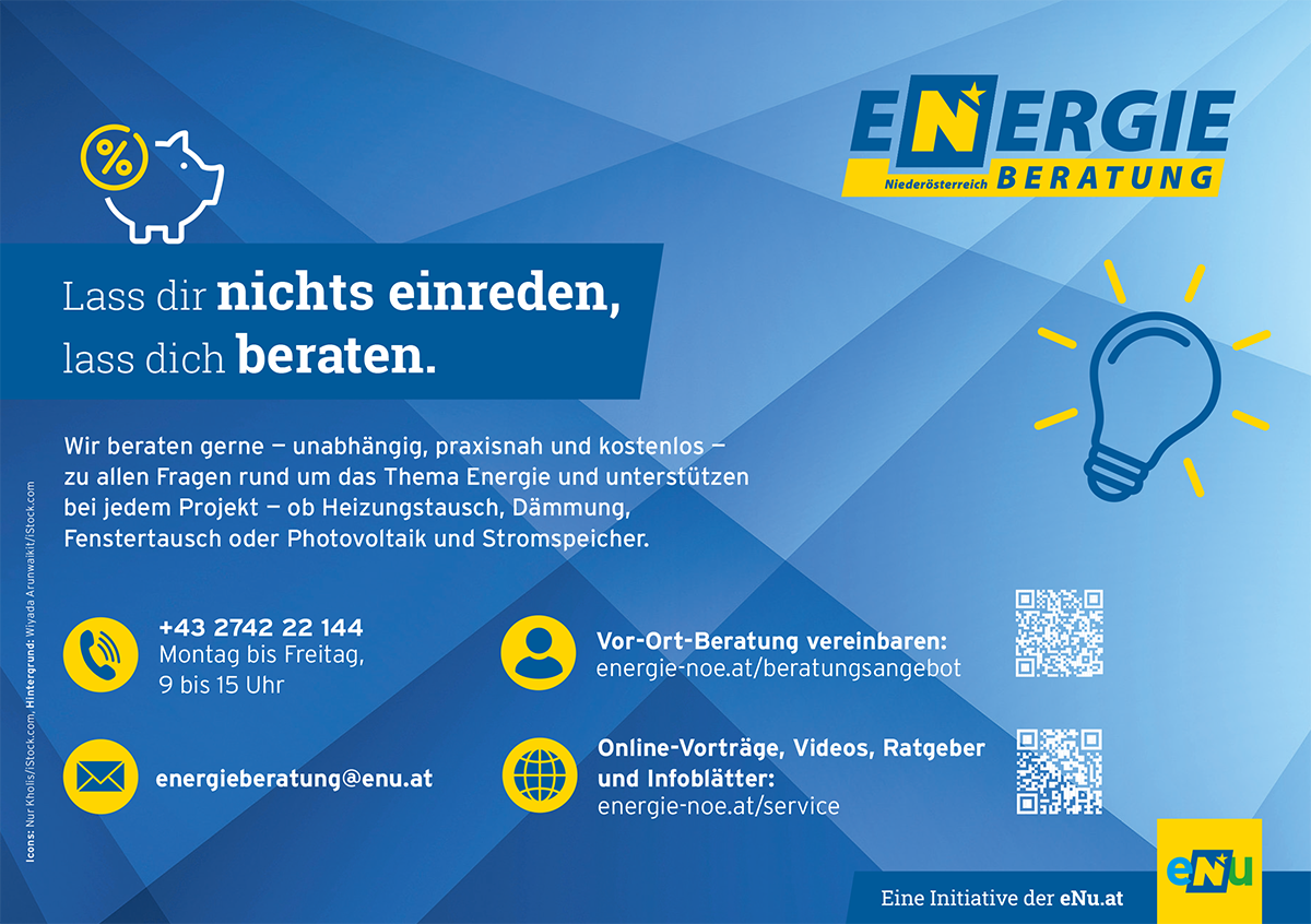 Sujet zu den Angeboten der Energieberatung NÖ