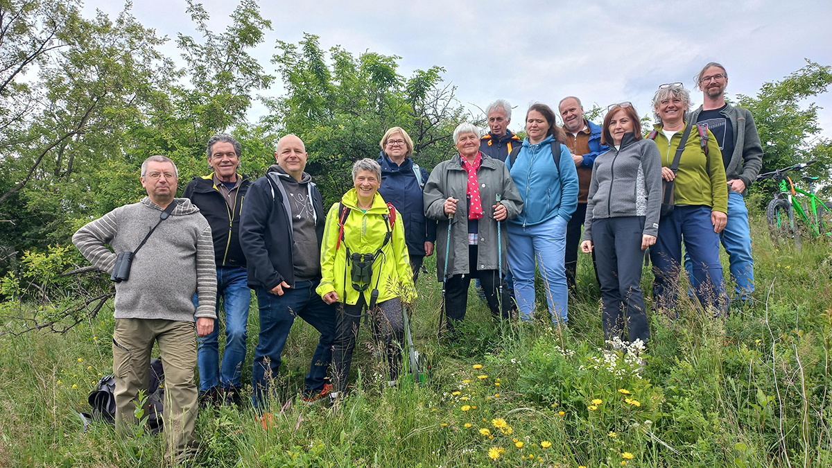 Gruppenbild der Exkursionsteilnehmerinnen und -teilnehmer am Goldberg.