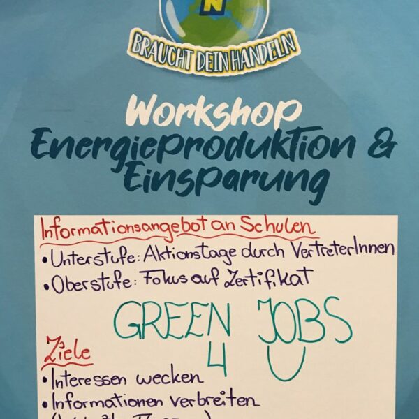 Ergebnisse der NÖ Jugendklimakonferenz 2021 zum Thema "Energieproduktion & Einsparung".